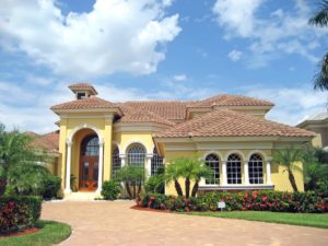 Image of beautiful Florida house with hurricane windows